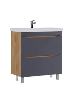 Тумба под раковину напольная Vigo Wave 385 80 см поставляется в разобранном виде дуб золотой